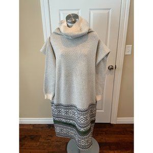 Y/Project White Nordic Knit Cowl Neck Sweater Dress, Size Medium
